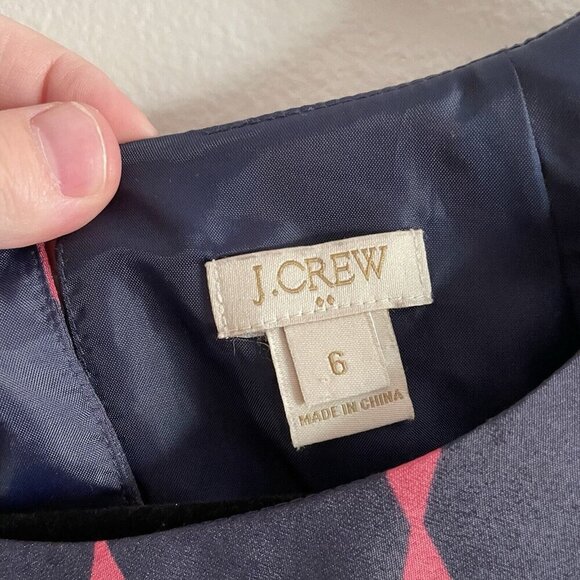 J.Crew Factory Women 6 Colorful Geometric Print Short Sleeve Gallery Shift Dress - Picture 6 of 10